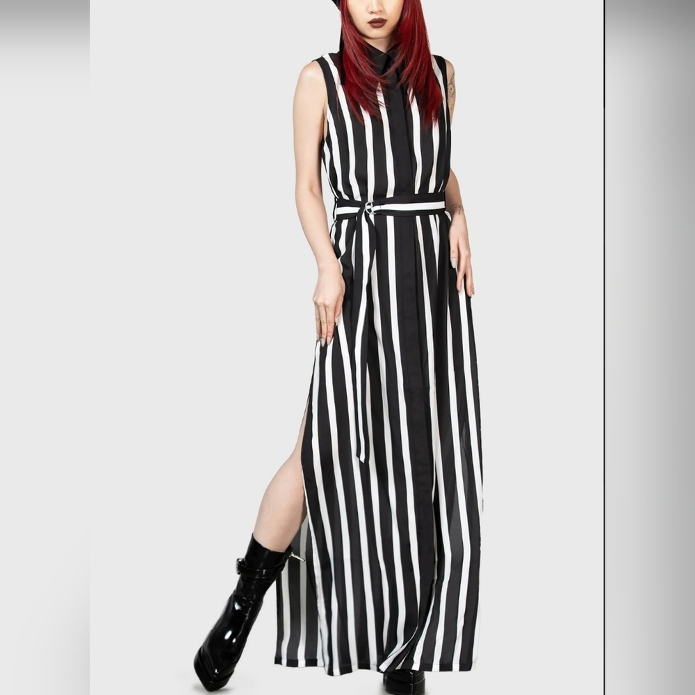 Killstar Monochrome Striped Maxi Dress